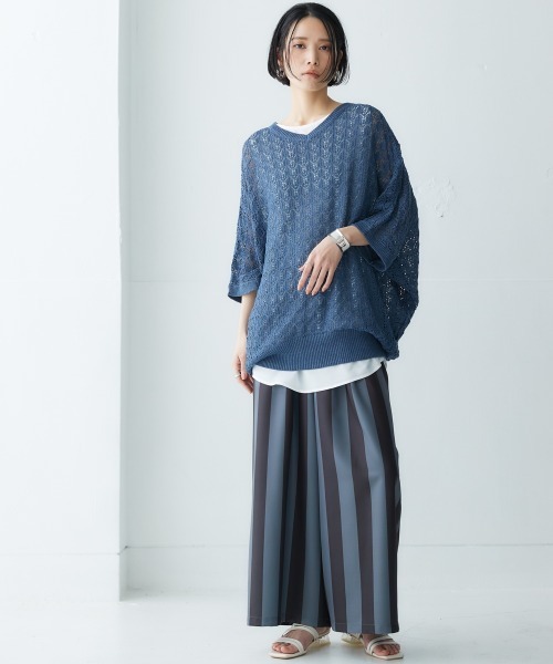 Soiunique（スワユニーク）の「配色ストライプワイドパンツ ［Soiunique］（その他パンツ・レディース・モカ/チャコール・M/L/LL）」の21枚目の写真