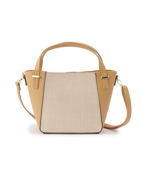 SHOO・LA・RUE（シューラルー）の「◆【2WAY】雑材風素材コンビトート（トートバッグ・レディース・ブラック/アイボリー/イエロー・00）」の19枚目の写真