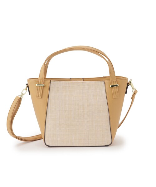 SHOO・LA・RUE（シューラルー）の「◆【2WAY】雑材風素材コンビトート（トートバッグ・レディース・ブラック/アイボリー/イエロー・00）」の21枚目の写真