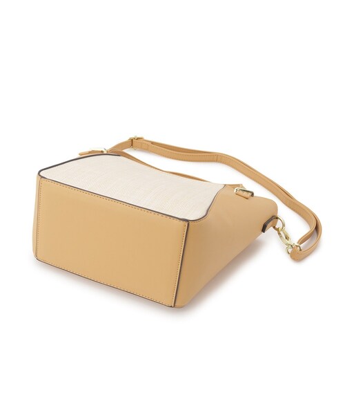 SHOO・LA・RUE（シューラルー）の「◆【2WAY】雑材風素材コンビトート（トートバッグ・レディース・ブラック/アイボリー/イエロー・00）」の12枚目の写真