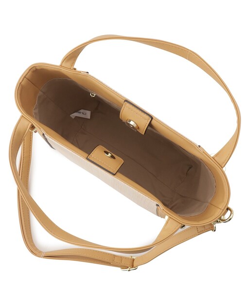 SHOO・LA・RUE（シューラルー）の「◆【2WAY】雑材風素材コンビトート（トートバッグ・レディース・ブラック/アイボリー/イエロー・00）」の13枚目の写真