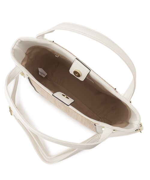 SHOO・LA・RUE（シューラルー）の「◆【2WAY】雑材風素材コンビトート（トートバッグ・レディース・ブラック/アイボリー/イエロー・00）」の14枚目の写真