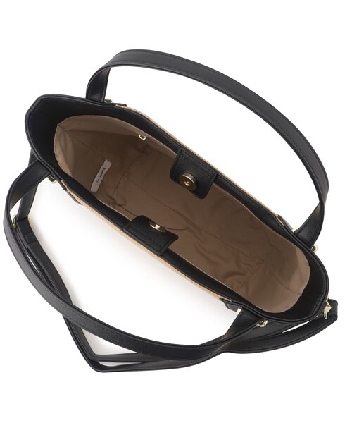 SHOO・LA・RUE（シューラルー）の「◆【2WAY】雑材風素材コンビトート（トートバッグ・レディース・ブラック/アイボリー/イエロー・00）」の15枚目の写真