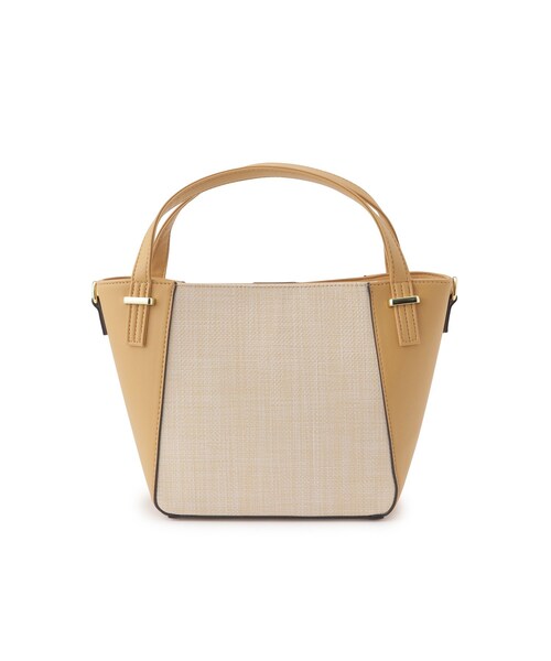 SHOO・LA・RUE（シューラルー）の「◆【2WAY】雑材風素材コンビトート（トートバッグ・レディース・ブラック/アイボリー/イエロー・00）」の8枚目の写真