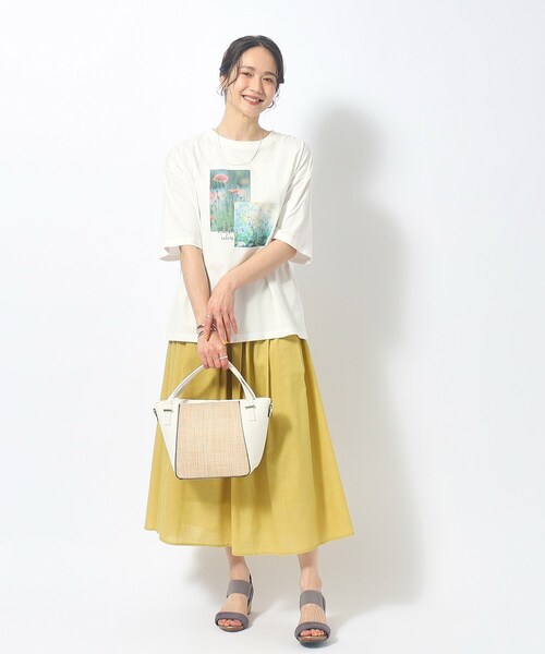 SHOO・LA・RUE（シューラルー）の「◆【2WAY】雑材風素材コンビトート（トートバッグ・レディース・ブラック/アイボリー/イエロー・00）」の10枚目の写真