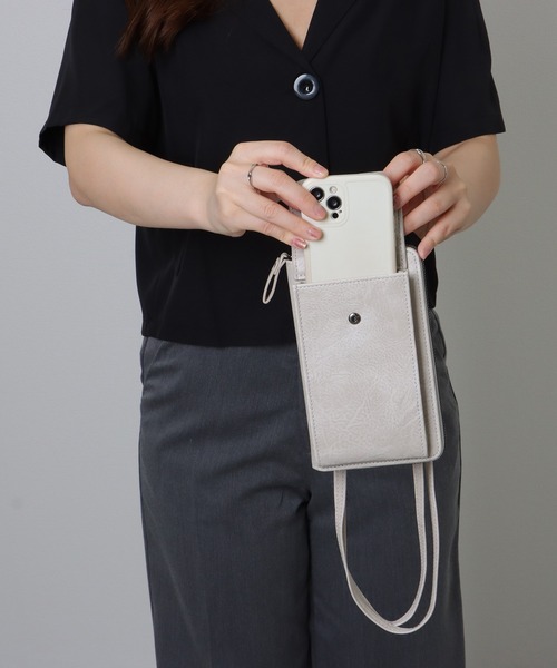 Lace Ladies(レースレディース)の「ショルダー付き 2WAY スマホ ウォレット バッグ(ショルダーバッグ・レディース・ピンク/ブラウン/ブラック/ブルー/グレー・FREE)」の8枚目の写真