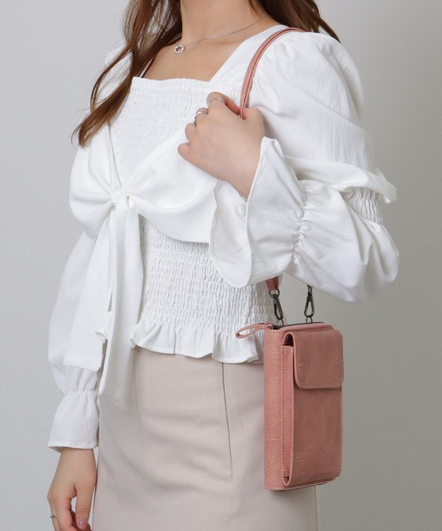 Lace Ladies(レースレディース)の「ショルダー付き 2WAY スマホ ウォレット バッグ(ショルダーバッグ・レディース・ピンク/ブラウン/ブラック/ブルー/グレー・FREE)」の10枚目の写真