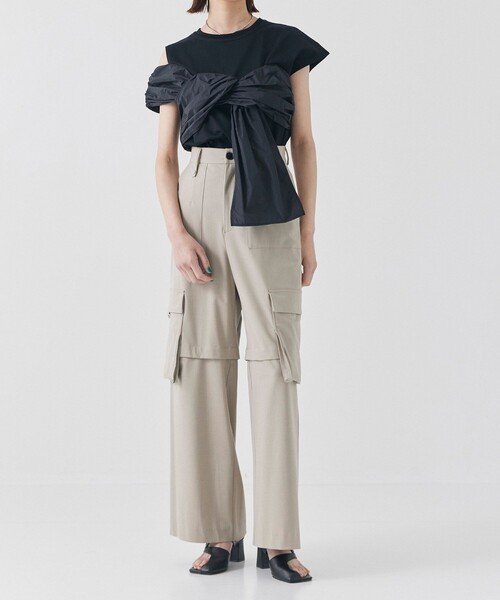 UNITED TOKYO（ユナイテッドトウキョウ）の「デコレーションタフタコンビカットソー（Tシャツ/カットソー・レディース・ホワイト/ブラック・FREE）」の15枚目の写真