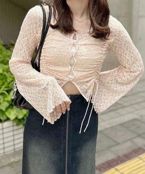 apres jour clair】ドロストレースカーディガン【ZOZOTOWN限定アイテム