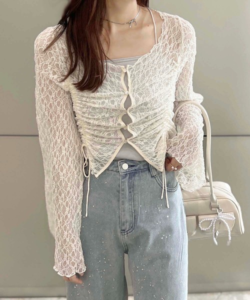 Jean Paul GAULTIER レースカーディガン Jean Paul Gaultier パワーネット セカンドスキン カーディガン