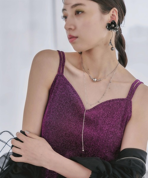 HARE（ハレ）の「カップツキラメキャミソール(HARE)（その他アンダーウェア/インナー・レディース・ブラック/ブラウン/グリーン/パープル・FREE）」の4枚目の写真