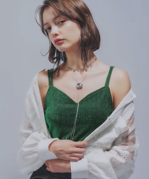 HARE（ハレ）の「カップツキラメキャミソール(HARE)（その他アンダーウェア/インナー・レディース・ブラック/ブラウン/グリーン/パープル・FREE）」の3枚目の写真