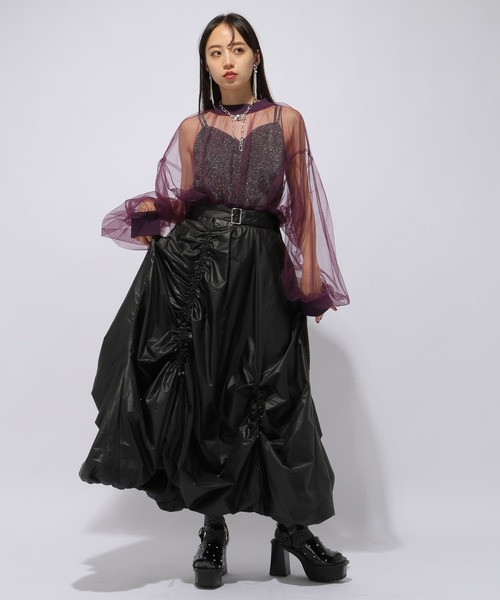 HARE（ハレ）の「カップツキラメキャミソール(HARE)（その他アンダーウェア/インナー・レディース・ブラック/ブラウン/グリーン/パープル・FREE）」の18枚目の写真