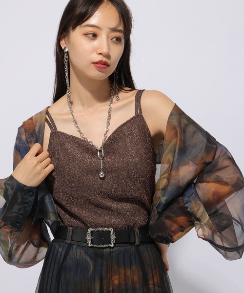 HARE（ハレ）の「カップツキラメキャミソール(HARE)（その他アンダーウェア/インナー・レディース・ブラック/ブラウン/グリーン/パープル・FREE）」の12枚目の写真