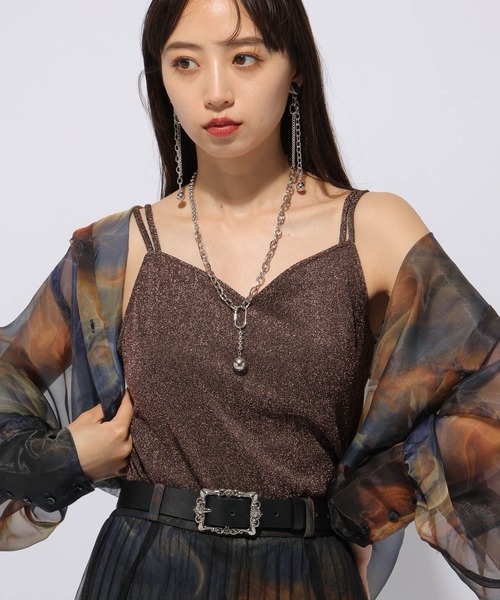 HARE（ハレ）の「カップツキラメキャミソール(HARE)（その他アンダーウェア/インナー・レディース・ブラック/ブラウン/グリーン/パープル・FREE）」の13枚目の写真