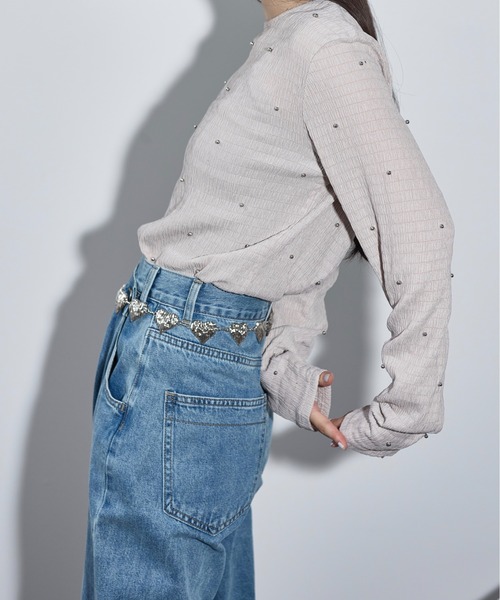 THE YOn（ザヨン）の「ハートモチーフコンチョチェーンベルト（ベルト・レディース・シルバー・FREE）」の3枚目の写真