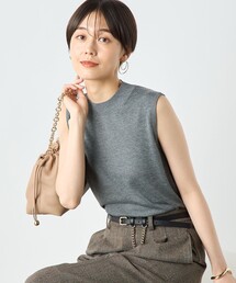 NOLLEY’S Sophi | 《手洗い可能》《アンサンブル対応》ウール混ラメノースリーブプルオーバーニット(ニット/セーター)