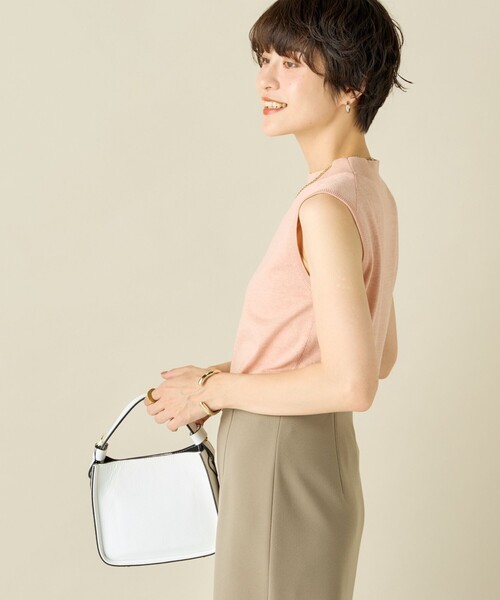 NOLLEY’S Sophi（ノーリーズソフィ）の「《手洗い可能》《アンサンブル対応》ウール混ラメノースリーブプルオーバーニット（ニット/セーター・レディース・キャメル/グレー/サックスブルー/サーモンピンク・36/38）」の7枚目の写真