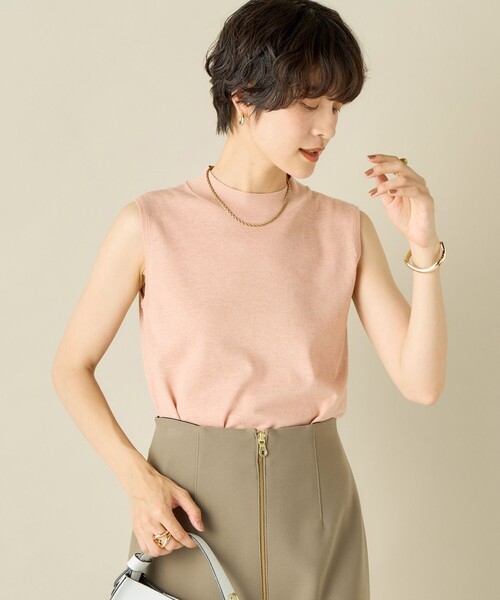 NOLLEY’S Sophi（ノーリーズソフィ）の「《手洗い可能》《アンサンブル対応》ウール混ラメノースリーブプルオーバーニット（ニット/セーター・レディース・キャメル/グレー/サックスブルー/サーモンピンク・36/38）」の8枚目の写真