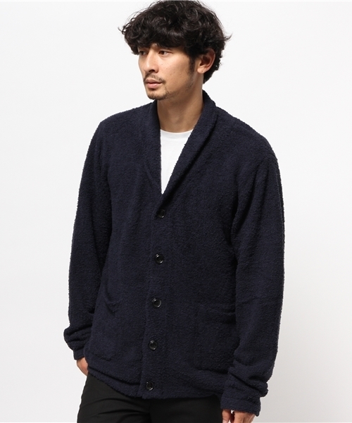 VENCEEXCHANGE（ヴァンスエクスチェンジ）の「ボアモール ショールカーディガン（カーディガン/ボレロ・メンズ・オフホワイト/シルバー/ネイビー/ブルー・LARGE/MEDIUM）」の2枚目の写真