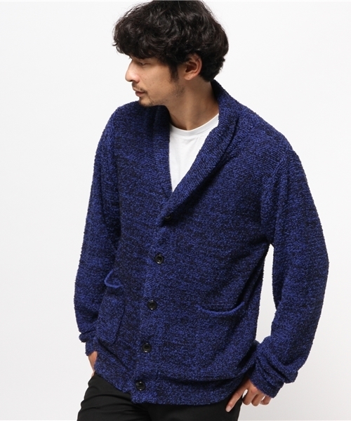VENCEEXCHANGE（ヴァンスエクスチェンジ）の「ボアモール ショールカーディガン（カーディガン/ボレロ・メンズ・オフホワイト/シルバー/ネイビー/ブルー・LARGE/MEDIUM）」の3枚目の写真