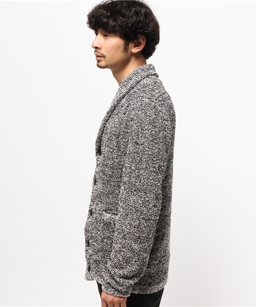 VENCEEXCHANGE（ヴァンスエクスチェンジ）の「ボアモール ショールカーディガン（カーディガン/ボレロ・メンズ・オフホワイト/シルバー/ネイビー/ブルー・LARGE/MEDIUM）」の6枚目の写真