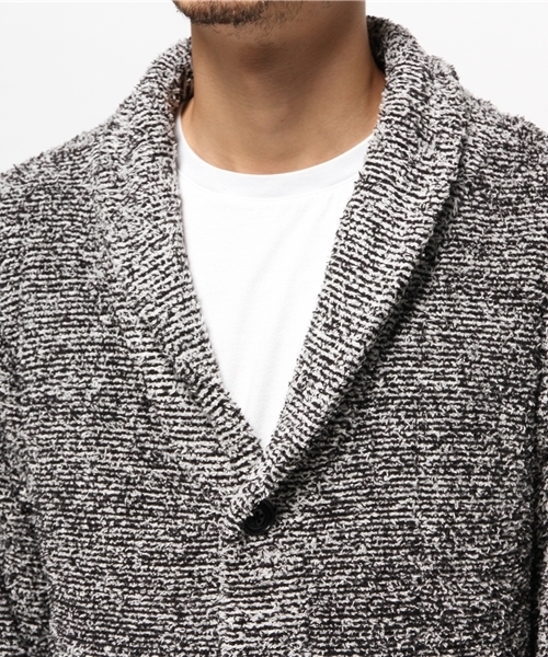 VENCEEXCHANGE（ヴァンスエクスチェンジ）の「ボアモール ショールカーディガン（カーディガン/ボレロ・メンズ・オフホワイト/シルバー/ネイビー/ブルー・LARGE/MEDIUM）」の12枚目の写真