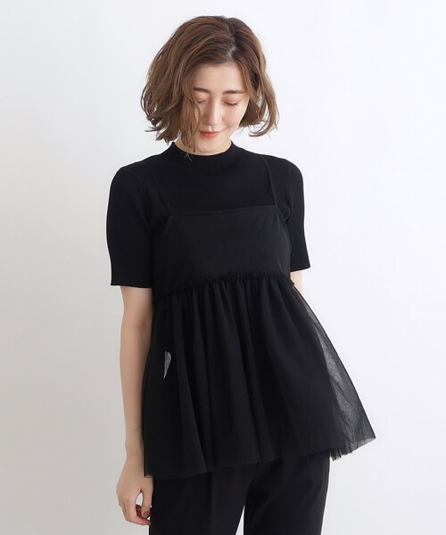 grove（グローブ）の「◆チュールキャミ×リブニットセット（その他トップス・レディース・ブラック/ナチュラル/ブルー・03/02/01/05/04）」の5枚目の写真
