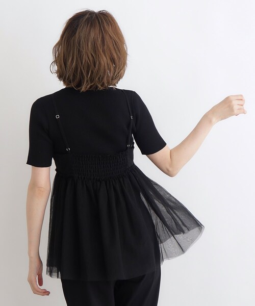 grove（グローブ）の「◆チュールキャミ×リブニットセット（その他トップス・レディース・ブラック/ナチュラル/ブルー・03/02/01/05/04）」の6枚目の写真