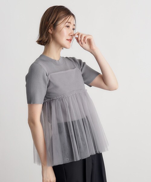 grove（グローブ）の「◆チュールキャミ×リブニットセット（その他トップス・レディース・ブラック/ナチュラル/ブルー・03/02/01/05/04）」の13枚目の写真