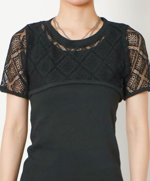 GORGE(ゴージ)の「タンクワンピース+メッシュプルオーバー(Tシャツ/カットソー・レディース・ブラック/モカ・F)」の7枚目の写真