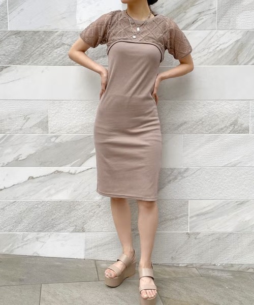 GORGE(ゴージ)の「タンクワンピース+メッシュプルオーバー(Tシャツ/カットソー・レディース・ブラック/モカ・F)」の3枚目の写真
