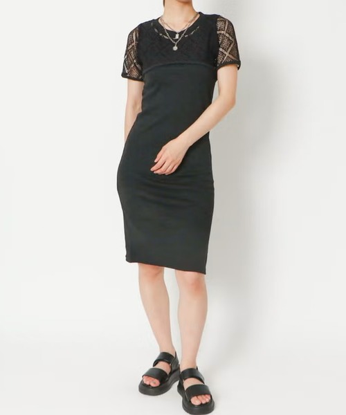 GORGE(ゴージ)の「タンクワンピース+メッシュプルオーバー(Tシャツ/カットソー・レディース・ブラック/モカ・F)」の4枚目の写真