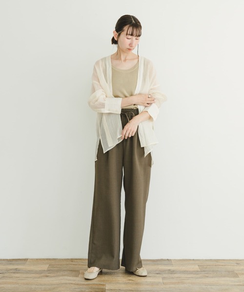 ITEMS URBANRESEARCH（アイテムズ アーバンリサーチ）の「Vネックシアーブラウス（シャツ/ブラウス・レディース・パープル/オフホワイト/ブラウン・FREE）」の10枚目の写真