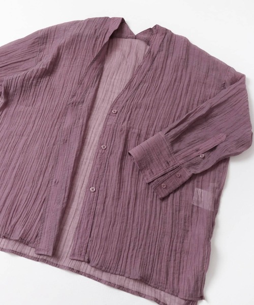 ITEMS URBANRESEARCH（アイテムズ アーバンリサーチ）の「Vネックシアーブラウス（シャツ/ブラウス・レディース・パープル/オフホワイト/ブラウン・FREE）」の22枚目の写真