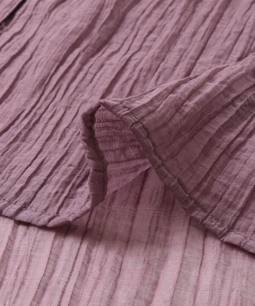 ITEMS URBANRESEARCH（アイテムズ アーバンリサーチ）の「Vネックシアーブラウス（シャツ/ブラウス・レディース・パープル/オフホワイト/ブラウン・FREE）」の20枚目の写真