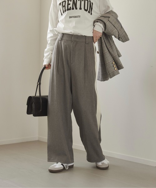 セール】ラインタックパンツ（スラックス）｜ANGIE（アンジー