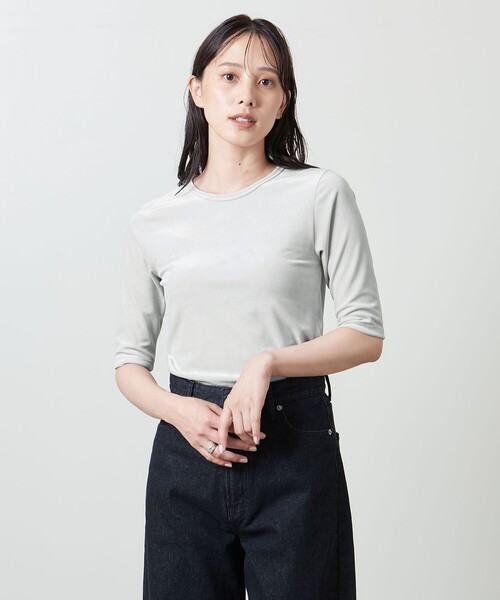 MARW UNITED ARROWS（マルゥ ユナイテッドアローズ）の「＜MARW UNITED ARROWS＞ベロア Tシャツ（Tシャツ/カットソー・レディース・ブラック/ライトグレー/ダークグレー・FREE）」の3枚目の写真