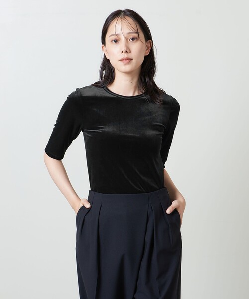 MARW UNITED ARROWS（マルゥ ユナイテッドアローズ）の「＜MARW UNITED ARROWS＞ベロア Tシャツ（Tシャツ/カットソー・レディース・ブラック/ライトグレー/ダークグレー・FREE）」の7枚目の写真