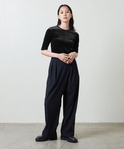 MARW UNITED ARROWS（マルゥ ユナイテッドアローズ）の「＜MARW UNITED ARROWS＞ベロア Tシャツ（Tシャツ/カットソー・レディース・ブラック/ライトグレー/ダークグレー・FREE）」の8枚目の写真