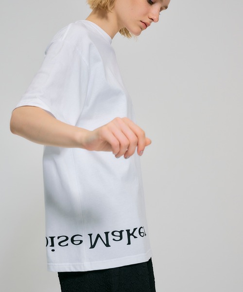 NOISE MAKER（ノイズメーカー）の「upside-down logo オーバーサイズTシャツ（Tシャツ/カットソー・レディース・ホワイト/ブラック・38/36）」の4枚目の写真