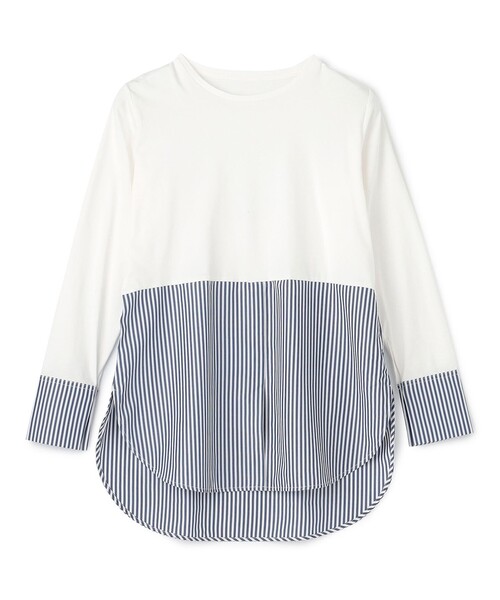 【洗える/抗菌防臭】シャツコンビレイヤードTシャツ（Tシャツ/カットソー）｜UNFILO（アンフィーロ）