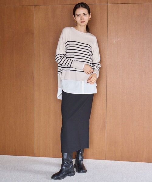 【洗える/抗菌防臭】シャツコンビレイヤードTシャツ（Tシャツ/カットソー）｜UNFILO（アンフィーロ）