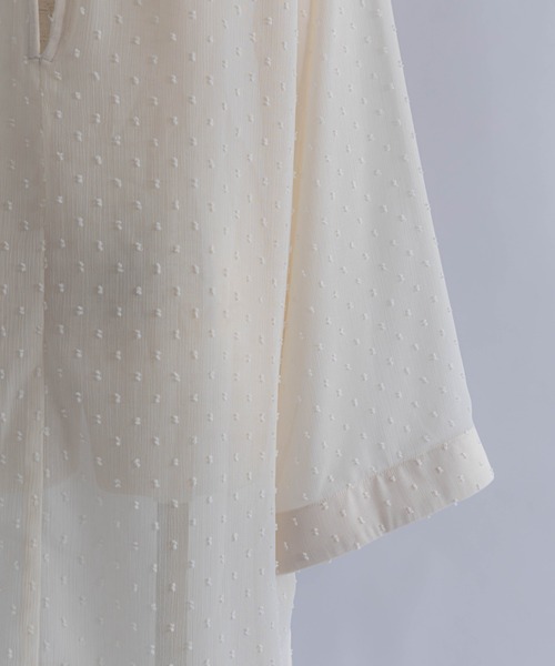 EN NEUME(エンノイム)の「Sheer Dot Tunic(シャツ/ブラウス・レディース・アイボリー/ブラック・FREE)」の5枚目の写真