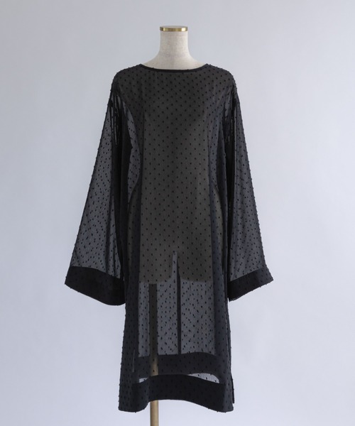 EN NEUME(エンノイム)の「Sheer Dot Tunic(シャツ/ブラウス・レディース・アイボリー/ブラック・FREE)」の7枚目の写真