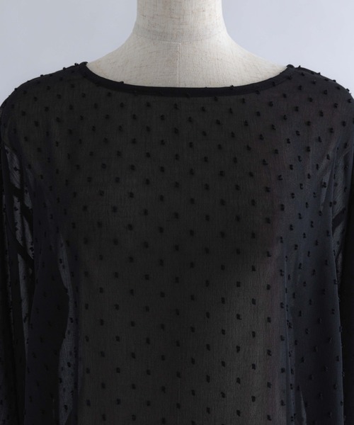 EN NEUME(エンノイム)の「Sheer Dot Tunic(シャツ/ブラウス・レディース・アイボリー/ブラック・FREE)」の10枚目の写真