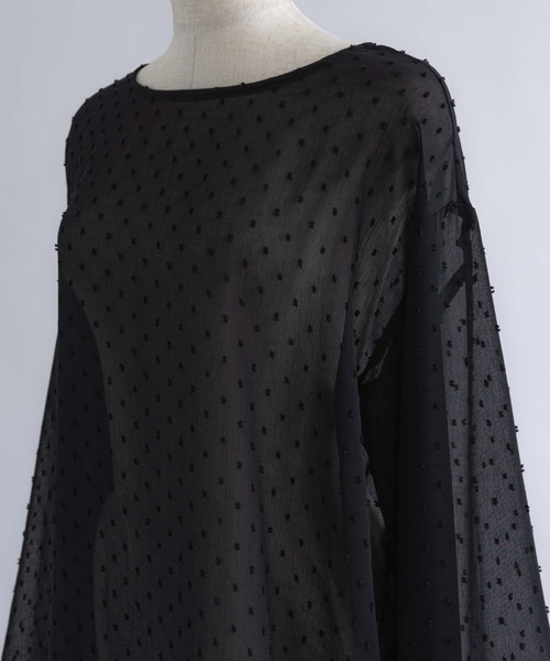 EN NEUME(エンノイム)の「Sheer Dot Tunic(シャツ/ブラウス・レディース・アイボリー/ブラック・FREE)」の8枚目の写真