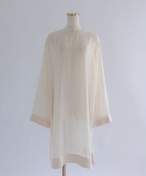 EN NEUME(エンノイム)の「Sheer Dot Tunic(シャツ/ブラウス・レディース・アイボリー/ブラック・FREE)」の12枚目の写真