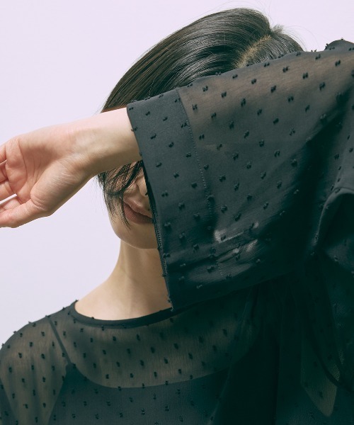 EN NEUME(エンノイム)の「Sheer Dot Tunic(シャツ/ブラウス・レディース・アイボリー/ブラック・FREE)」の11枚目の写真