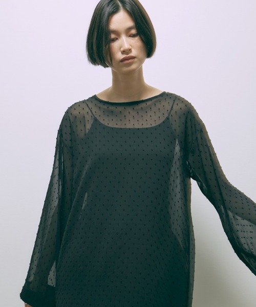 EN NEUME(エンノイム)の「Sheer Dot Tunic(シャツ/ブラウス・レディース・アイボリー/ブラック・FREE)」の14枚目の写真